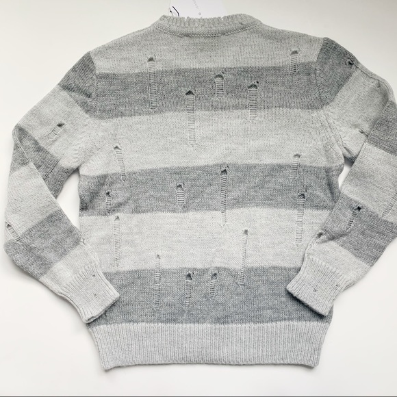 IRO Stys Distressed Wool Striped Sweater Gray - Picture 5 of 6